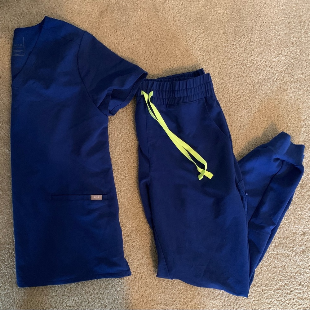 COPY - Electric Blue Figs Scrub Set